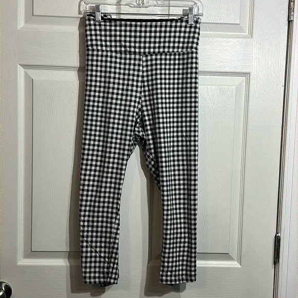 Kim Rogers Curvy Black & White plaid leggings/lounging pants - Size 1x - Picture 1 of 5